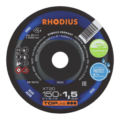 RHODIUS TOPline XT20 Extradünne Trennscheibe 150 x 1,5 x 22,23 mm