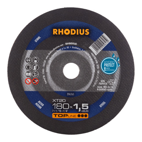 RHODIUS TOPline XT20 Extradünne Trennscheibe 180 x 1,5 x 22,23 mm
