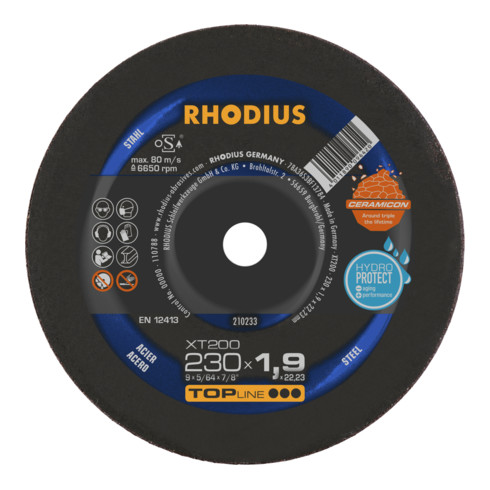 RHODIUS TOPline XT200 EXTENDED Extradünne Trennscheibe 230 x 1,9 x 22,23 mm