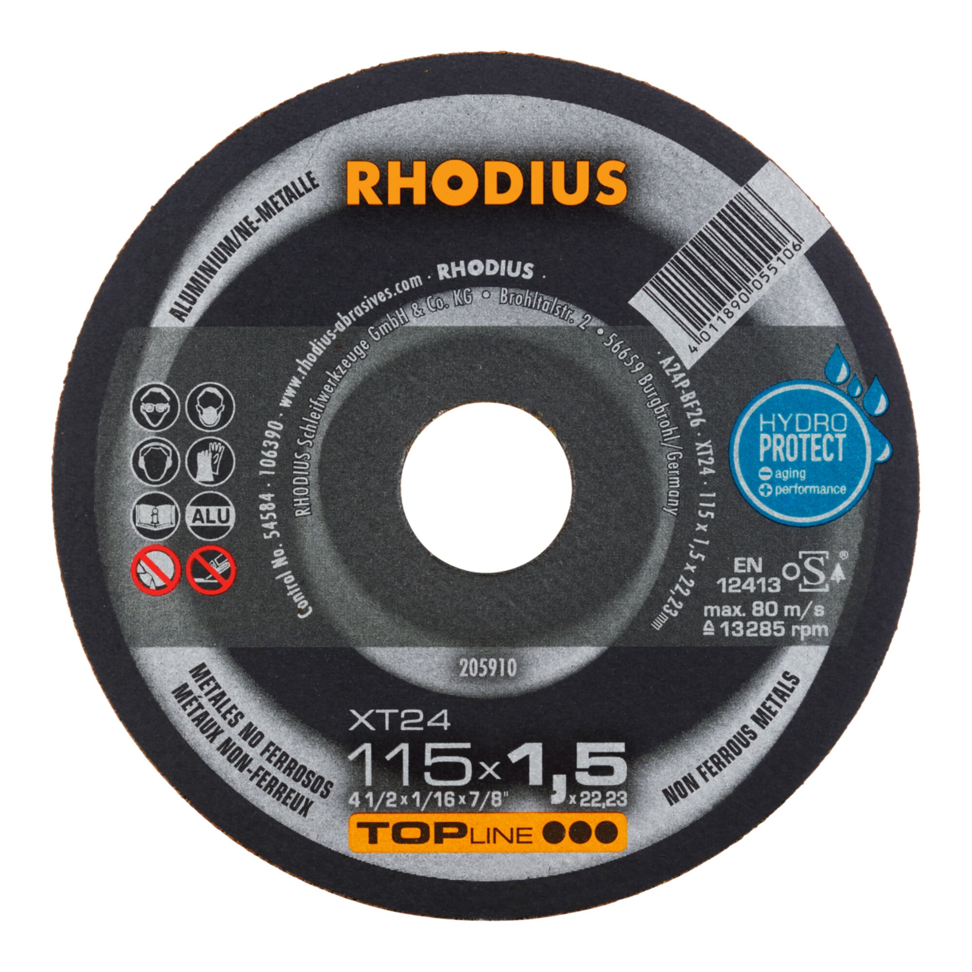 RHODIUS TOPline XT24 Extradünne Trennscheibe 115 x 1,5 x 22,23 mm