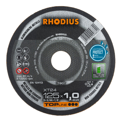 RHODIUS TOPline XT24 Extradünne Trennscheibe 125 x 1,0 x 22,23 mm