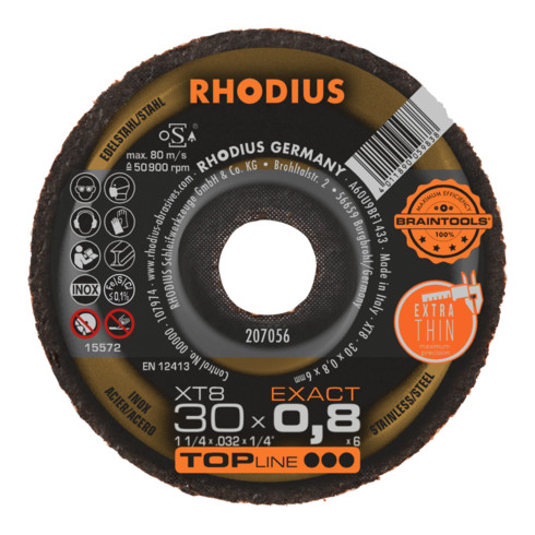 RHODIUS TOPline XT8 EXACT MINI Extradünne Trennscheibe 30 x 0,8 x 6,00 mm