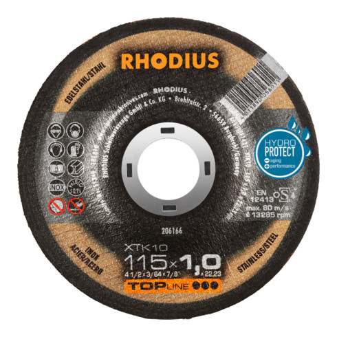 RHODIUS TOPline XTK10 Extradünne Trennscheibe 115 x 1,0 x 22,23 mm
