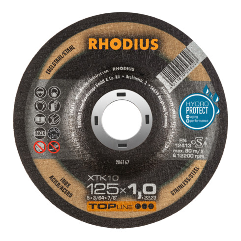 RHODIUS TOPline XTK10 Extradünne Trennscheibe 125 x 1,0 x 22,23 mm