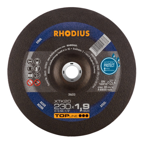RHODIUS TOPline XTK20 Extradünne Trennscheibe 230 x 1,9 x 22,23 mm