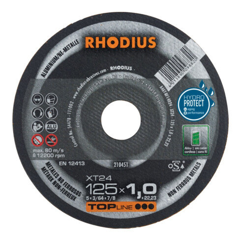 RHODIUS Trennscheibe XT 24 Aluminium 125 x 1,0 x 22,23 mm