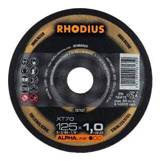 RHODIUS Trennscheibe XT70 125 x 1,0mm gerade