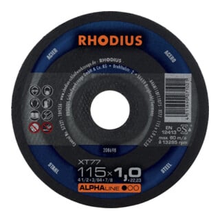 RHODIUS Trennscheibe XT77 115 x 1,0mm gerade
