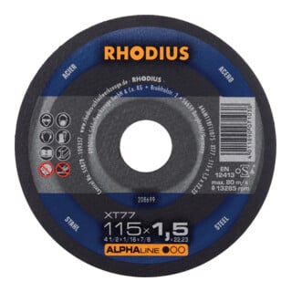 RHODIUS Trennscheibe XT77 115 x 1,5mm gerade