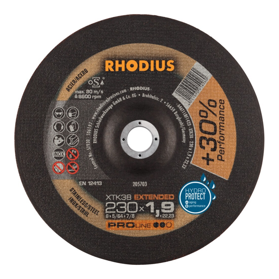 RHODIUS Trennscheibe XTK38 230 x 1,9mm gekröpft