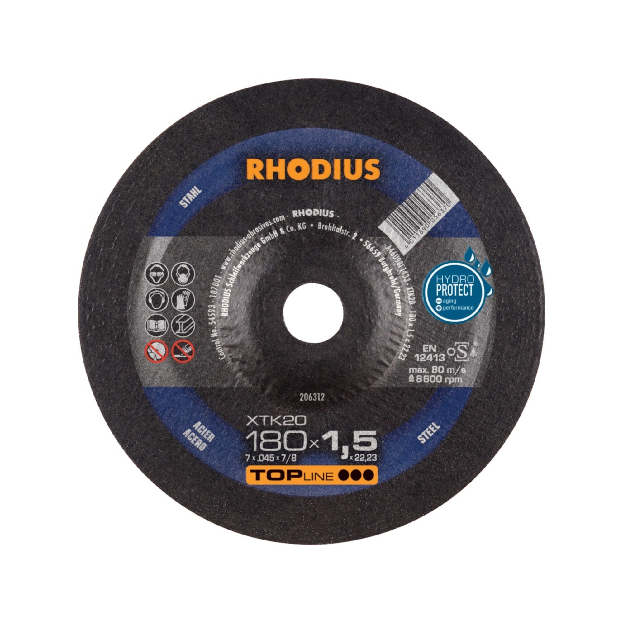 RHODIUS Trennscheibe XTK77 180 x 1,5mm gekröpft