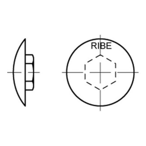 RIBE-Käppi 5 M 6 Kunstoff grau Kunststoff S