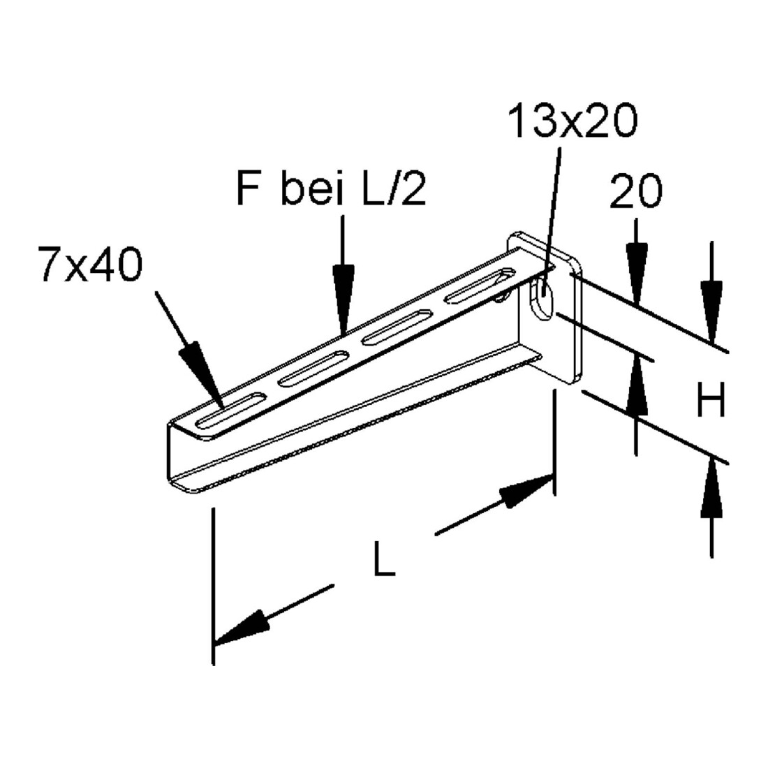 Rico Bras de levier 200 mm 3,6 kN 16B2-200-V