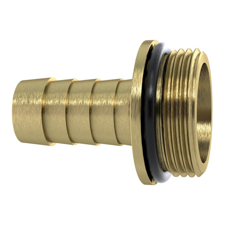 Riegler 1/3 Schlauchverschr. G1 1/2x38, m. NBR O-Ring, m. Bund, MS blank