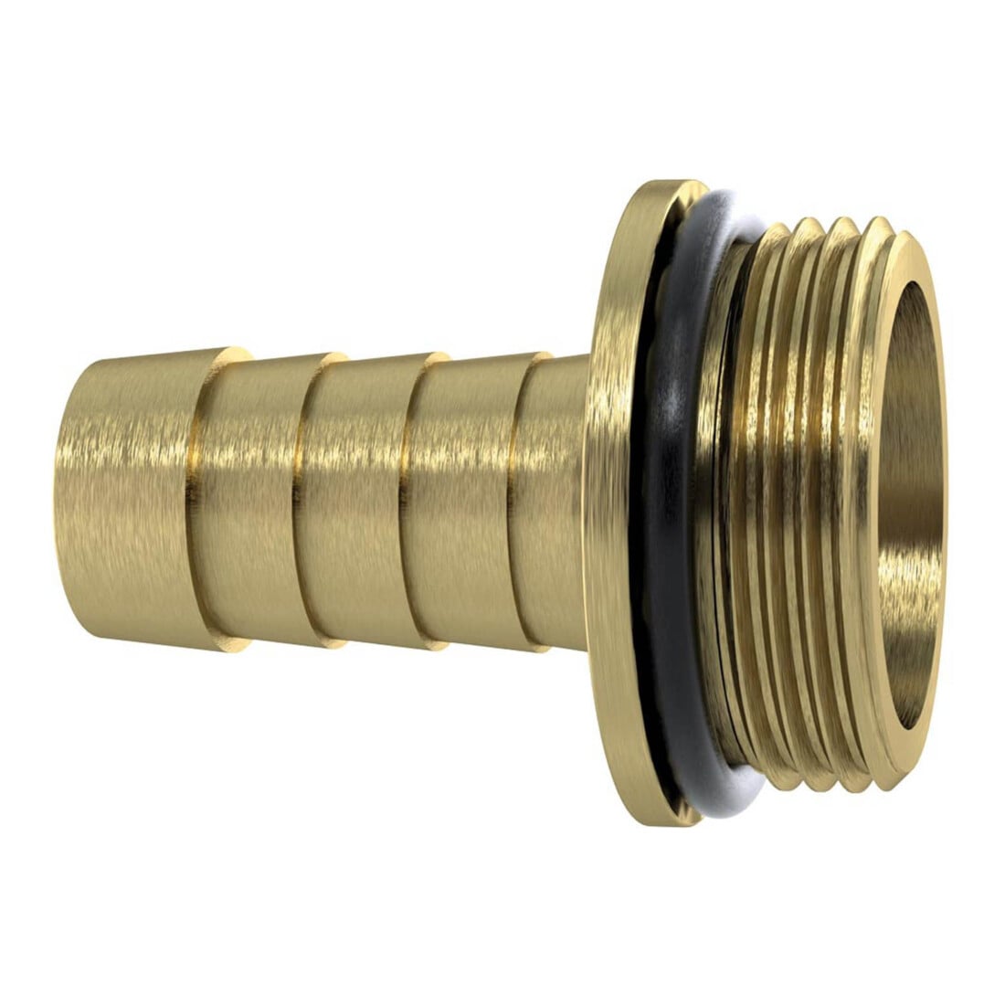 Riegler 1/3 Schlauchverschr. G1 1/2x38, m. NBR O-Ring, m. Bund, MS blank
