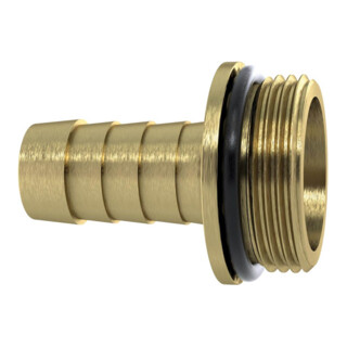 Riegler 1/3 Schlauchverschr. G1x19, mit NBR O-Ring, mit Bund, MS blank