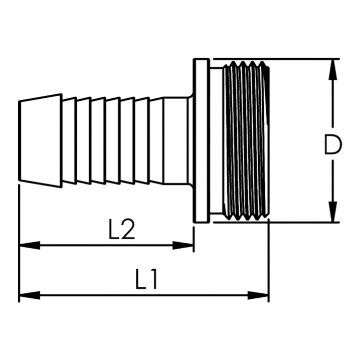 Riegler 1/3 Schlauchverschr. G1x25, flachdicht.schwere Ausfür MS blank