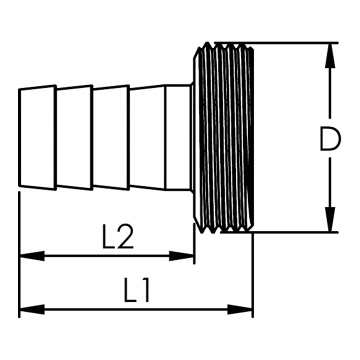 Riegler 1/3 Schlauchverschr. G2x50 flachd. ohne Bund, leichte Ausfür MS