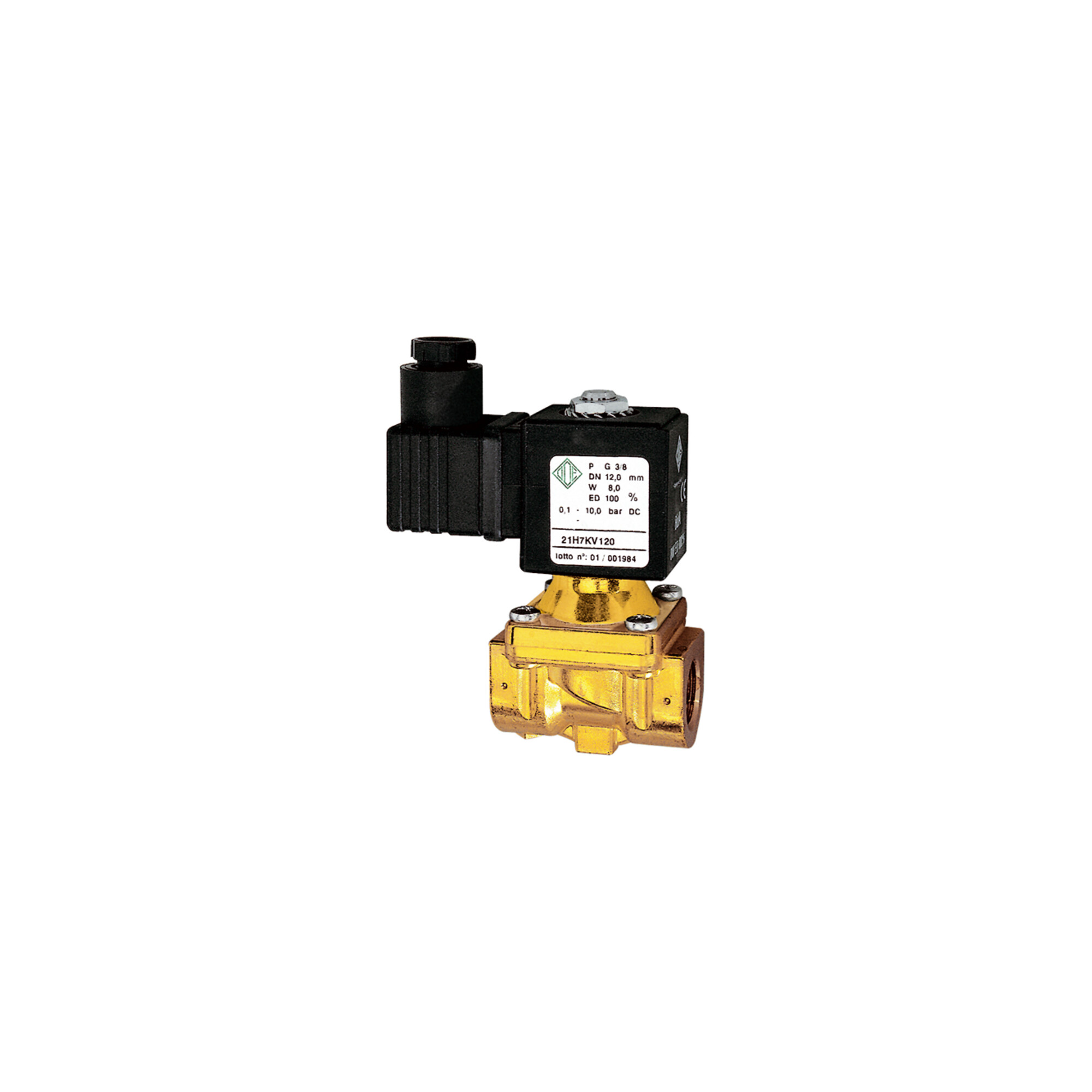 Riegler 2/2-MV,MS,NC,vorge.,230-240V,50-60Hz,16VA,FKM,G3/8,PN0,1-20bar