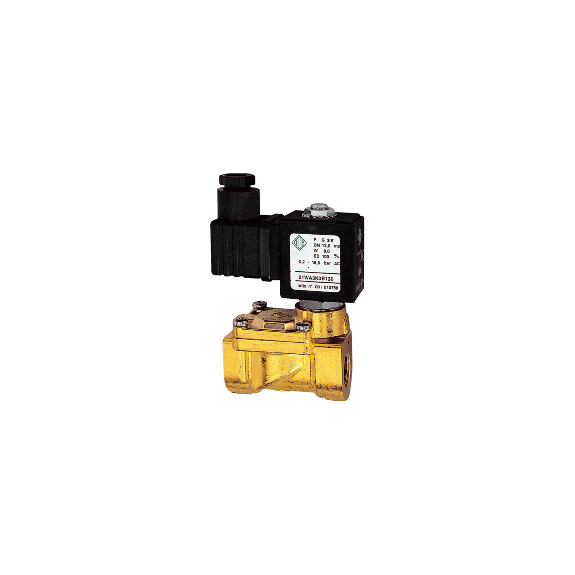 Riegler 2/2-MV,MS,NC,vorge.,230-240V,50-60Hz,16VA,FKM,G3/8,PN0,2-16bar