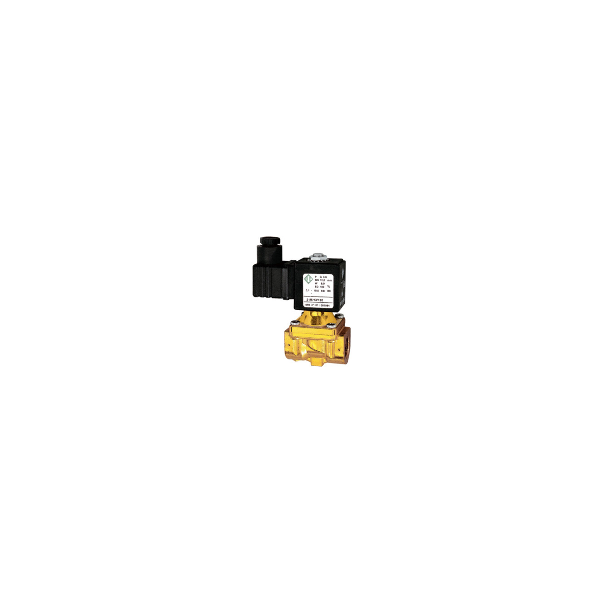 Riegler 2/2-MV,MS,NC,vorge.,24V DC,5W,FKM,G1/2,PN0,1-10bar