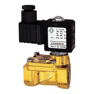 Riegler 2/2-MV,MS,NO,vorge.,24V DC, 8W,NBR,G3/8,PN0,2-16bar