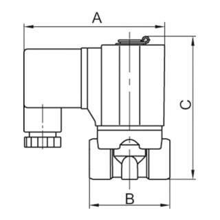 Riegler 2/2-Wege-Wege-Magnetventil »2KW« MS, NO, direktgesteuert 24 V DC, G 3/8, PN 0-7 bar