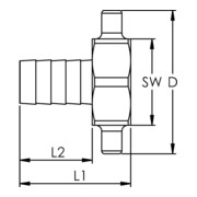 Riegler 2/3 Schlauchverschr., G 1 x 25, Ãœ-mutter, leichte CH Ausfür MS-3