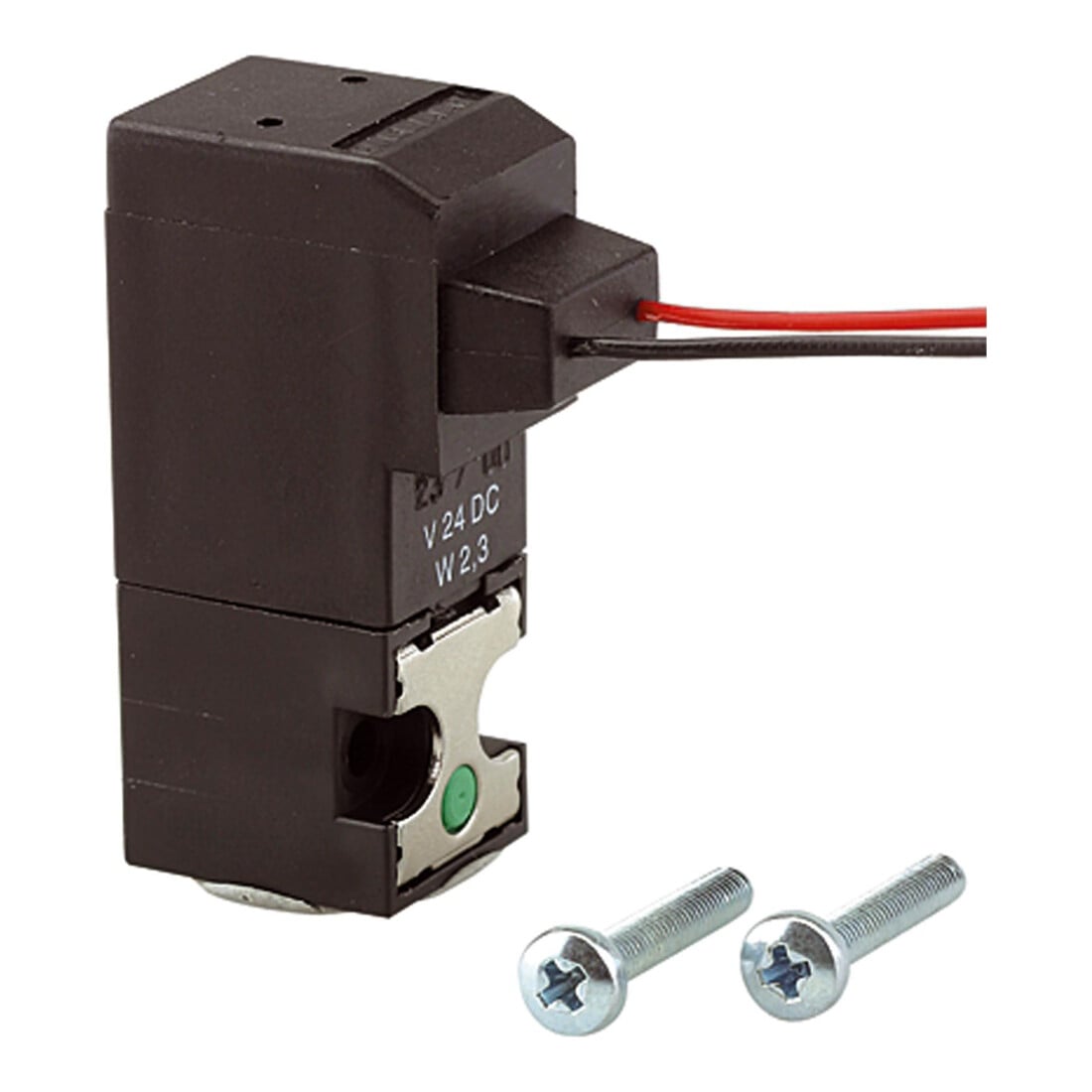 Riegler 3/2-Mini-Magnetventil direktgesteuert NC, 24 VDC, Kabel 30 cm