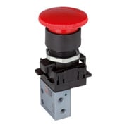 Riegler 3/2-Miniventil, manuell, Pilztaster Notrastung, NC, 4 mm seitl.-1