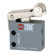 Riegler 3/2-Wege-Miniaturventil mechan., Rollenhebel, NO, 4 mm seitlich