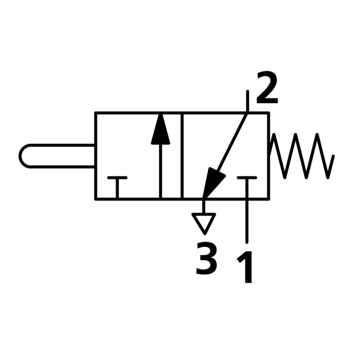 Riegler 3/2-Wege-Miniaturventil, mechanisch, Stößel, NC, M5 seitlich