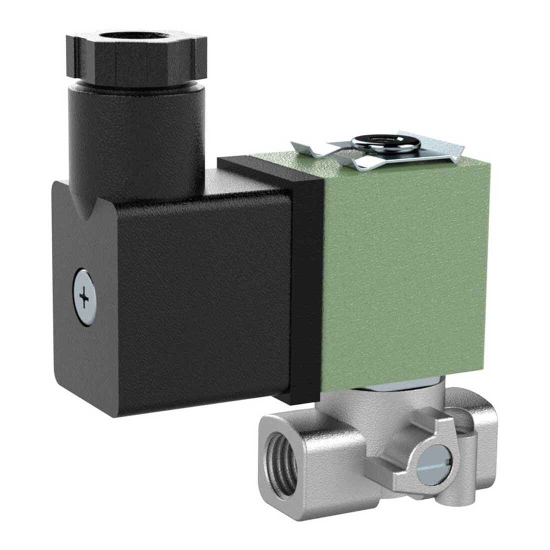 Riegler 3/2 Wege-MV, ES, NC, direktg., 24 V DC, FPM, G 1/8, PN 0 - 15 bar