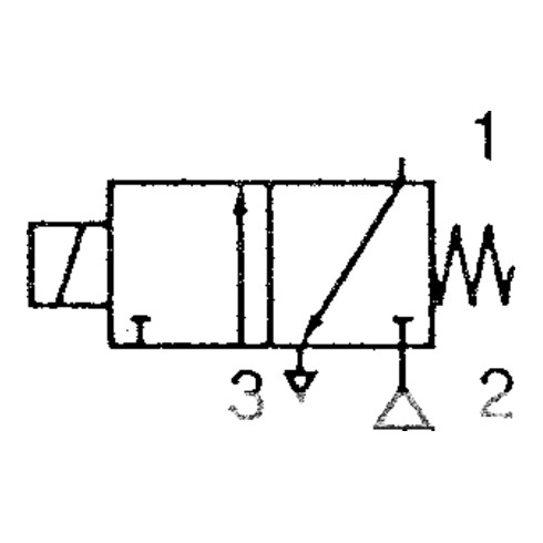 Riegler 3/2-Wege-MV., MS, NC, direktg. 24 V DC, NBR, Rp 1/4, PN 0-4 bar