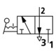 Riegler 3/2-Wegeventil, man. 90° Hebel bistabil G 1/2