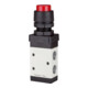 Riegler 3/2-Wegeventil, manuell »M3«, Druckknopf, NC, monost., G 1/8, rot