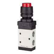 RIEGLER 3/2-Wegeventil manuell Druckknopf rot