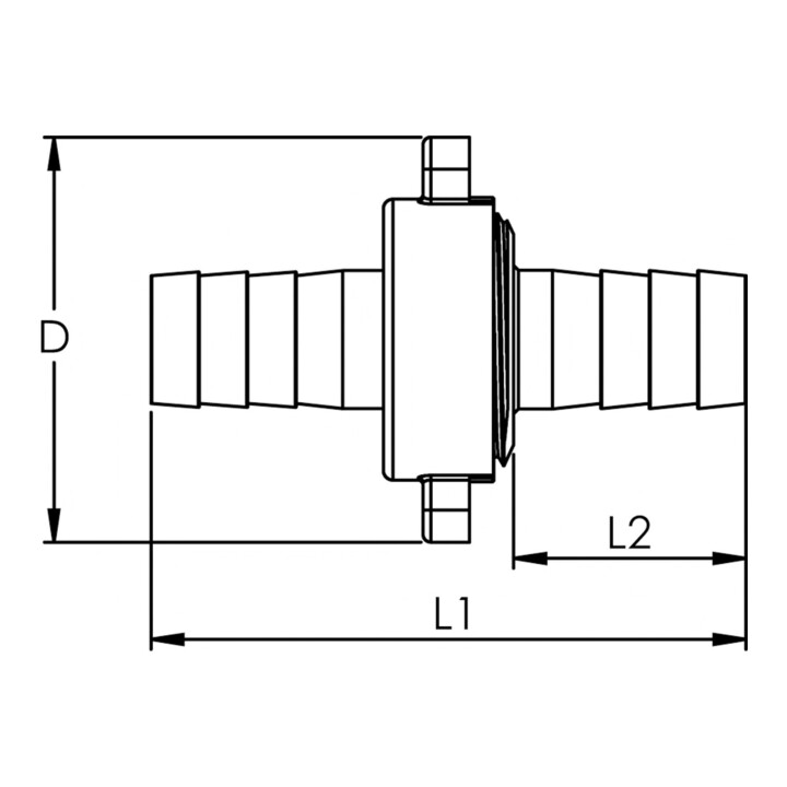 Riegler 3/3 Schl.verschr. G3/4x13, Ãœ-mut., flachd. NBR O-Ring, leicht, MS