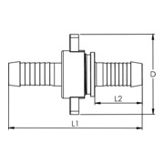 Riegler 3/3 Schlauchverschr., G 3/4x13, Ãœ-mutter, flachd., NBR O-Ring, MS-3