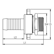 Riegler 3/3 Standrohrverschr., G 1/2 AGx13, Mutter 3/4, flachdicht., MS-3