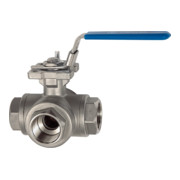 RIEGLER 3-Wege-Kugelhahn mit L-Bohrung, Edelstahl