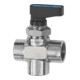 Riegler 3-Wege-Mini-Kugelhahn, T-Bohrung, MS verchromt, G 3/8 IG, DN 7-1