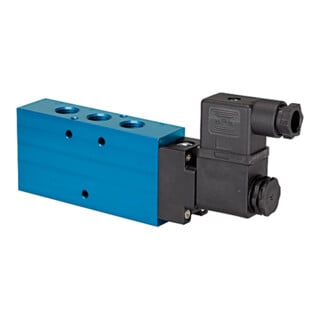 Riegler 5/2 électrovanne, unilatéral électromagnétique, monostable G 1/4 24VDC