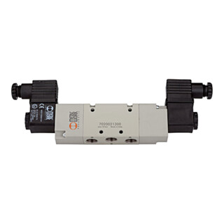Riegler 5/2-Wegeventil, Diff.-kolb., elektropn., bistabil, G 1/2, 24 V AC