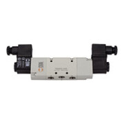 Riegler 5/2-Wegeventil, Diff.-kolb., elektropn., bistabil, G 1/2, 24 V AC-1