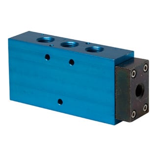 Riegler 5/2-Wegeventil, einseitig pneumatisch, monostabil, G 1/2, DN 15