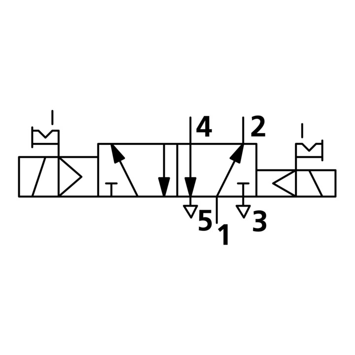 Riegler 5/2-Wegeventil, elektropneumatisch, bistabil, G 1/4, 24 V DC