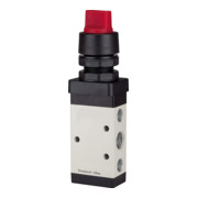 RIEGLER 5/2-Wegeventil manuell Drehhebel rot