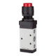 Riegler 5/2-Wegeventil, manuell »M5«, Druckknopf, monostabil, G 1/8, rot