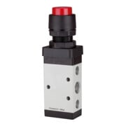 RIEGLER 5/2-Wegeventil manuell Druckknopf rot-1